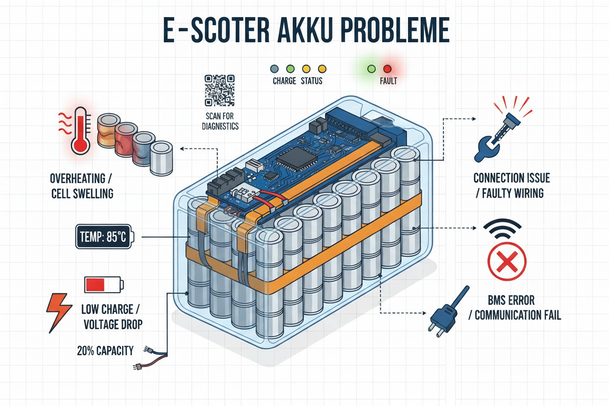 E-Scooter akku Probleme beheben und Lösungen